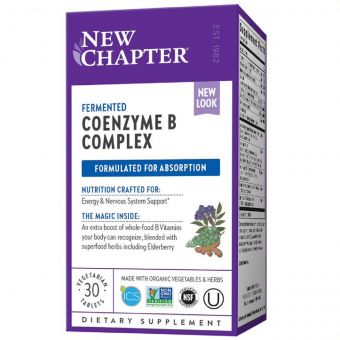 Коензим В-Комплексу, Coenzyme B Complex, New Chapter, 30 таблеток