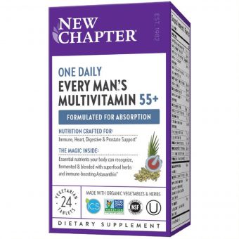 Щоденні Мультивітаміни для Чоловіків 55+, Every Man&apos;s One Daily, New Chapter, 24 таблеток