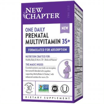 Щоденні Мультівітаміни для вагітних, One Daily Prenatal Multivitamin 35+, New Chapter, 30 таблеток