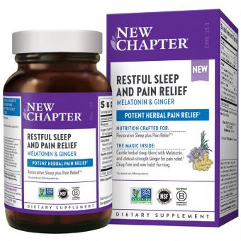 Спокійний безболісний сон, Restful Sleep + Pain Relief, New Chapter, 30 вегетаріанських капсул