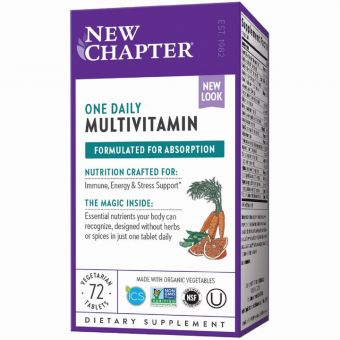Щоденні Мультівітаміни, Only One, One Daily Multivitamin, New Chapter, 72 таблетки
