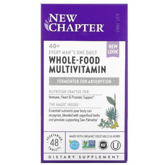 Щоденні Мультивітаміни для Чоловіків 40+, Every Man&apos;s, New Chapter, 48 таблеток