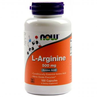 L-Аргінін, L-Arginine, Now Foods, 500 мг, 100 капсул