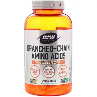 Комплекс Амінокислот з Розгалуженими Ланцюгами, Branched Chain Amino Acids, Now Foods, 240 капсул