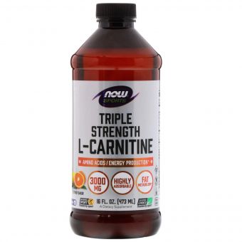 L-Карнітин, 3000 мг, Рідкий з Цитрусовим Смаком, L-Carnitine, Now Foods, 473 мл