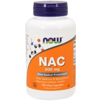 NAC (N-Ацетил-L-Цистеїн) 600мг, Now Foods, 100 вегетаріанських капсул