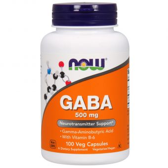 GABA (Гамма-Аміномасляна Кислота) 500мг, Now Foods, 100 вегетаріанських капсул