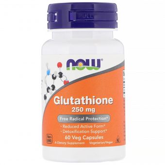 Глутатіон, L-Glutathione, Now Foods, 250 мг, 60 вегетаріанських капсул