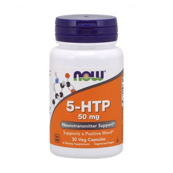 5-HTP (Гідроксітріптофан), 50 мг, Now Foods, 30 вегетаріанських капсул