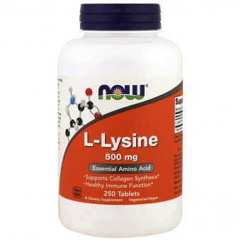 L-Лізин, L-Lysin, Now Foods, 500 мг, 250 таблеток