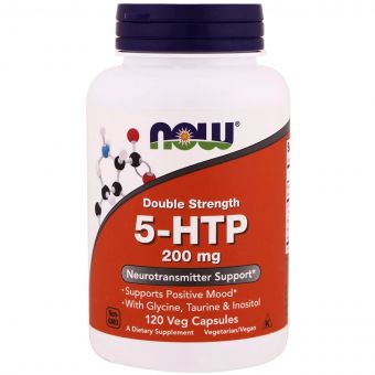 5-HTP (Гідроксітріптофан), 200 мг, Подвійна Сила, Now Foods, 120 вегетаріанських капсул
