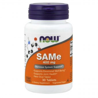 SAM-e (S-Аденозилметіонін), 400 мг, Now Foods, 30 таблеток
