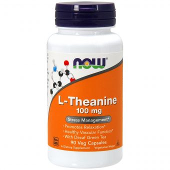 L-теанін, L-Theanine, Now Foods, 100 мг, 90 вегетаріанських капсул