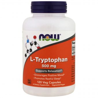 L-триптофан, 500 мг, Now Foods, 120 рослинних капсул