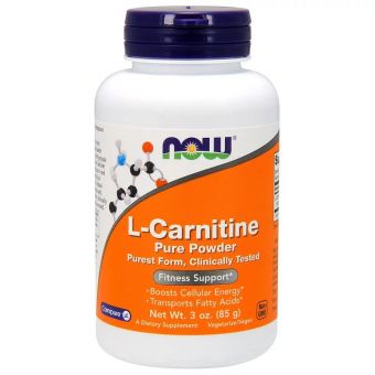 L-Карнітин, L-Carnitine, Now Foods, Порошок, 85 гр