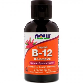 Вітамін B-12 Рідкий, Liquid B-12, Now Foods, 59 мл