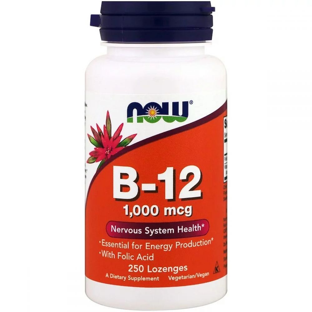 Вітамін B-12, Vitamin B-12, Now Foods, 1000 мкг, 250 льодяників