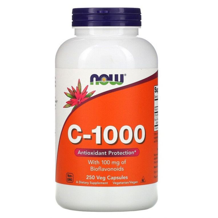 Вітамін C-1000, з 100 мг біофлавоноїдів, With 100 mg of Bioflavonoids, Now Foods, 250 вегетаріанських капсул