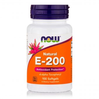 Вітамін E, Е-200, Now Foods, 100 желатинових капсул