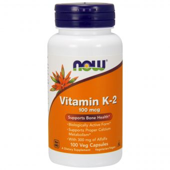Вітамин К2 100 мкг, Now Foods, 100 вегетаріанських капсул