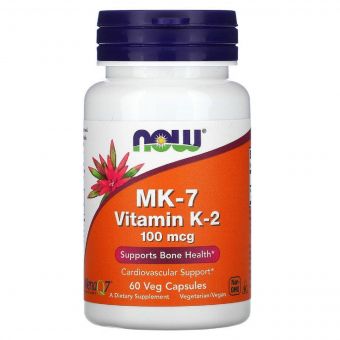 Вітамін К-2, K-2 (MK7), Now Foods, 100 мкг, 60 вегетаріанських капсул