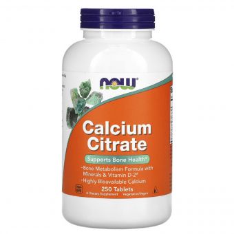 Цитрат Кальцію, Calcium Citrate Caps, Now Foods, 250 Таблеток