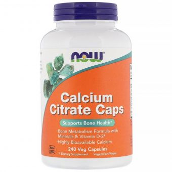 Цитрат кальцію, Calcium Citrate Caps, Now Foods, 240 вегетаріанських капсул
