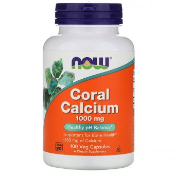 Кораловий Кальцій, Coral Calcium, Now Foods,100 Вегетаріанських капсул, 1000 мг