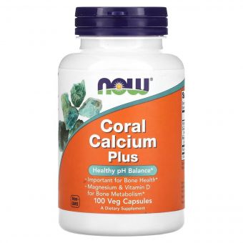 Кораловий Кальцій плюс, 1430 мг, Coral Calcium Plus, Now Foods, 100 вегетаріанських капсул