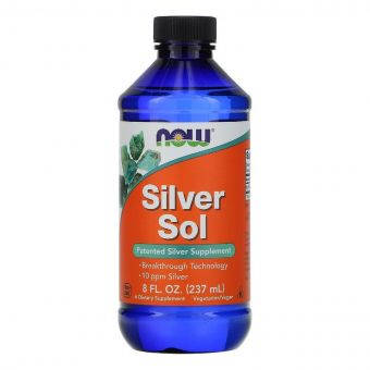 Колоїдне Срібло, Now Foods, Silver Sol, 8 рідких унцій (237 мл)