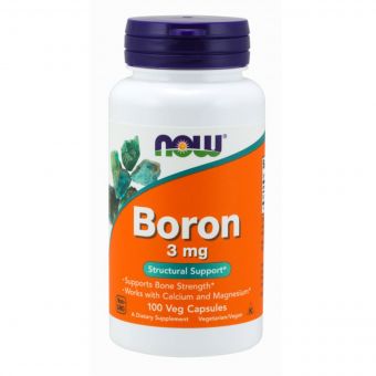 Бор, 3 мг, Boron 3 mg, Now Foods, 100 вегетаріанських капсул