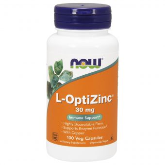 L-ОптіЦинк 30 мг, L-OptiZinc, Now Foods, 100 вегетаріанських капсул
