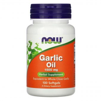 Часникова олія, 1500 мг, Garlic Oil, Now Foods, 100 гелевих капсул
