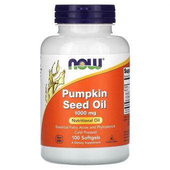 Олія насіння гарбуза, 1000 мг, Pumpkin Seed Oil, Now Foods, 100 гелевих капсул