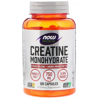 Моногідрат креатину, 750 мг, Now Foods, Creatine Monohydrate, 120 капсул