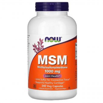 МСМ (Метілсульфонінметан), 1000 мг, MSM, Now Foods, 240 вегетаріанських капсул