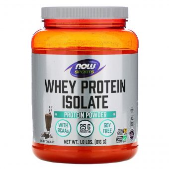 Ізолят сироваткового протеїну, смак вершкового шоколаду, Whey Protein Isolate, Now Foods, порошок 816 гр