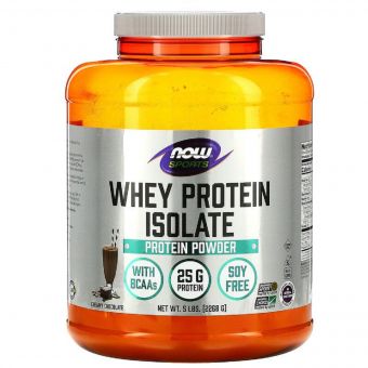Ізолят сироваткового протеїну, смак вершкового шоколаду, Whey Protein Isolate, Now Foods, порошок 2268 гр