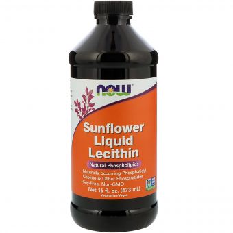 Соняшниковий Лецитин, Sunflower Liquid Lecithin, Now Foods, 473 мл.