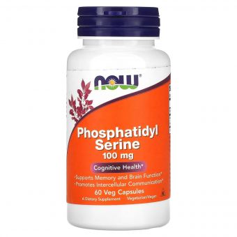 Фосфатидилсерин, 100 мг, Phosphatidyl Serine, Now Foods, 60 вегетаріанських капсул
