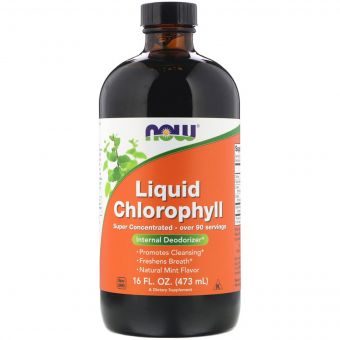 Рідкий Хлорофіл, Liquid Chlorophyll, Now Foods, м&apos;ятний смак, 473 мл.