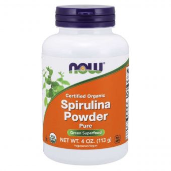 Органічна Спіруліна, Порошок, Organic Spirulina, Now Foods, 113 гр
