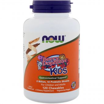 Дофілус Пробіотики для Дітей, Berry Dophilus, Now Foods, 120 жувальних таблеток
