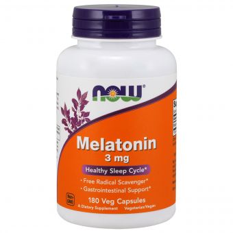 Мелатонін 3 мг, Now Foods, 180 вегетаріанських капсул