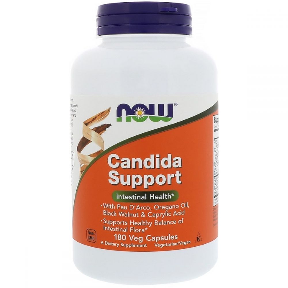 Комплекс для Кишківника, Candida Support, Now Foods, 180 вегетаріанських капсул