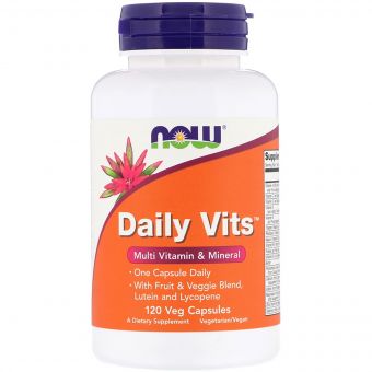 Мультивітаміни, Daily Vits, Multi Vitamin & Mineral, Now Foods, 120 капсул