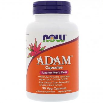 Супер Мультивітаміни для Чоловіків, Adam, Now Foods, 90 рослинних капсул