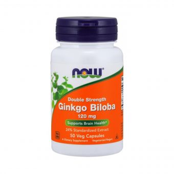Гінкго білоба, Ginkgo Biloba, Double Strength, Now Foods, 120 мг, 50 капсул