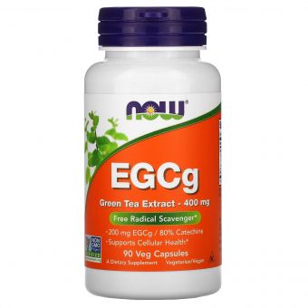 EGCG Екстаракт Листя Зеленого Чаю 400мг, Green Tea Extract, Now Foods, 90 вегетаріанських капсул