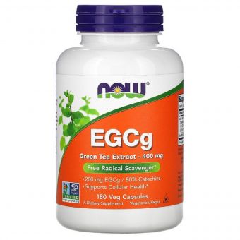 EGCG Екстракт Листя Зеленого Чаю 400 мг, Now Foods, 180 вегетаріанських капсул
